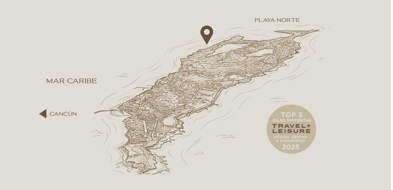 Isla mujeres map mexican caribbean